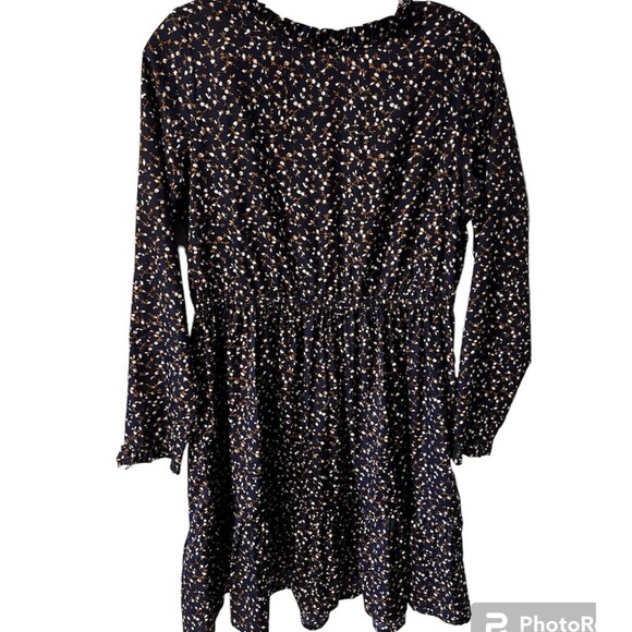 ASOS Yumi Kim Floral Dress 6 Blue Fit Flare Ruffle Hem Ruched babydoll whimsical - Picture 1 of 9